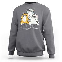 Cat Mom Sweatshirt Three Cool Cats with Sunglasses - Wonder Print Shop