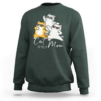 Cat Mom Sweatshirt Three Cool Cats with Sunglasses - Wonder Print Shop