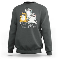 Cat Mom Sweatshirt Three Cool Cats with Sunglasses - Wonder Print Shop