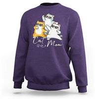 Cat Mom Sweatshirt Three Cool Cats with Sunglasses - Wonder Print Shop