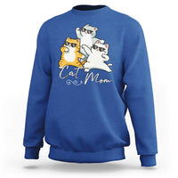 Cat Mom Sweatshirt Three Cool Cats with Sunglasses - Wonder Print Shop