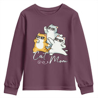 Cat Mom Youth Sweatshirt Three Cool Cats with Sunglasses - Wonder Print Shop