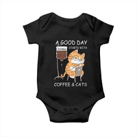 A Good Day Starts With Coffee And Cats Baby Onesie Funny Purrfect Morning - Wonder Print Shop