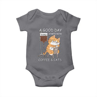 A Good Day Starts With Coffee And Cats Baby Onesie Funny Purrfect Morning - Wonder Print Shop