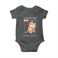 A Good Day Starts With Coffee And Cats Baby Onesie Funny Purrfect Morning - Wonder Print Shop