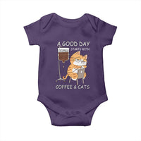 A Good Day Starts With Coffee And Cats Baby Onesie Funny Purrfect Morning - Wonder Print Shop