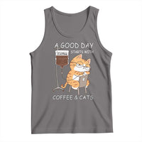 A Good Day Starts With Coffee And Cats Tank Top Funny Purrfect Morning - Wonder Print Shop
