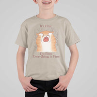 Its Fine I am Fine Everything is Fine Funny Cat Lover T Shirt For Kid - Wonder Print Shop