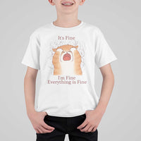 Its Fine I am Fine Everything is Fine Funny Cat Lover T Shirt For Kid - Wonder Print Shop