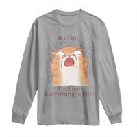 Its Fine I am Fine Everything is Fine Funny Cat Lover Long Sleeve Shirt - Wonder Print Shop