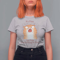 Its Fine I am Fine Everything is Fine Funny Cat Lover T Shirt For Women - Wonder Print Shop
