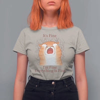 Its Fine I am Fine Everything is Fine Funny Cat Lover T Shirt For Women - Wonder Print Shop