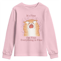 Its Fine I am Fine Everything is Fine Funny Cat Lover Youth Sweatshirt - Wonder Print Shop
