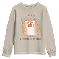 Its Fine I am Fine Everything is Fine Funny Cat Lover Youth Sweatshirt - Wonder Print Shop