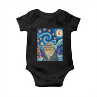 Funny Van Gogh Cat in Starry Night Baby Onesie - Wonder Print Shop