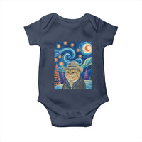 Funny Van Gogh Cat in Starry Night Baby Onesie - Wonder Print Shop