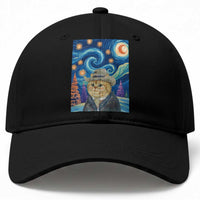 Funny Van Gogh Cat in Starry Night Baseball Cap