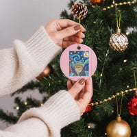Funny Van Gogh Cat in Starry Night Ceramic Ornament - Wonder Print Shop