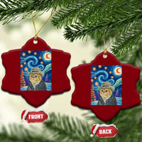 Funny Van Gogh Cat in Starry Night Ceramic Ornament - Wonder Print Shop