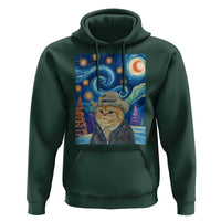 Funny Van Gogh Cat in Starry Night Hoodie - Wonder Print Shop