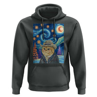 Funny Van Gogh Cat in Starry Night Hoodie - Wonder Print Shop