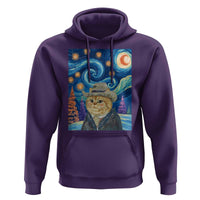 Funny Van Gogh Cat in Starry Night Hoodie - Wonder Print Shop