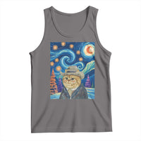 Funny Van Gogh Cat in Starry Night Tank Top - Wonder Print Shop