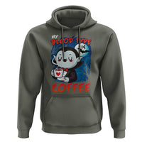 My Blood Type Is Coffee Hoodie Funny Vampire Halloween - Wonder Print Shop