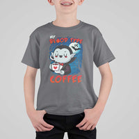 My Blood Type Is Coffee T Shirt For Kid Funny Vampire Halloween - Wonder Print Shop