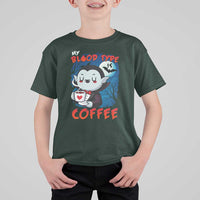 My Blood Type Is Coffee T Shirt For Kid Funny Vampire Halloween - Wonder Print Shop