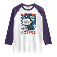 My Blood Type Is Coffee Raglan Shirt Funny Vampire Halloween - Wonder Print Shop