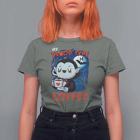 My Blood Type Is Coffee T Shirt For Women Funny Vampire Halloween - Wonder Print Shop
