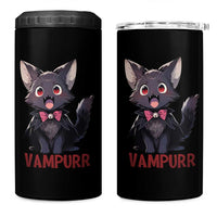 Halloween Black Vampire Cat 4 in 1 Can Cooler Tumbler Vampurr Cute Kitty Lover