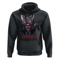 Halloween Black Vampire Cat Hoodie Vampurr Cute Kitty Lover - Wonder Print Shop