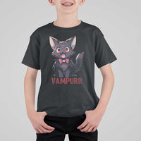 Halloween Black Vampire Cat T Shirt For Kid Vampurr Cute Kitty Lover - Wonder Print Shop