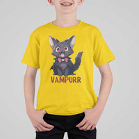 Halloween Black Vampire Cat T Shirt For Kid Vampurr Cute Kitty Lover - Wonder Print Shop