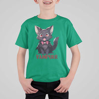Halloween Black Vampire Cat T Shirt For Kid Vampurr Cute Kitty Lover - Wonder Print Shop