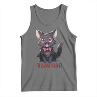 Halloween Black Vampire Cat Tank Top Vampurr Cute Kitty Lover - Wonder Print Shop