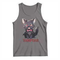 Halloween Black Vampire Cat Tank Top Vampurr Cute Kitty Lover - Wonder Print Shop