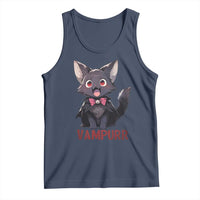 Halloween Black Vampire Cat Tank Top Vampurr Cute Kitty Lover - Wonder Print Shop