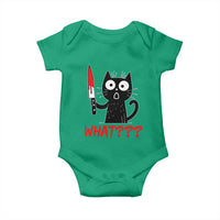 Black Cat Halloween Baby Onesie What Killer Kitten With Knife - Wonder Print Shop
