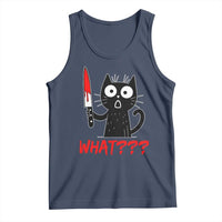 Black Cat Halloween Tank Top What Killer Kitten With Knife - Wonder Print Shop