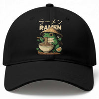 Frog Eating Ramen Baseball Cap Funny Japanese Food Lover Anime