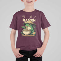Frog Eating Ramen T Shirt For Kid Funny Japanese Food Lover Anime - Wonder Print Shop