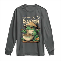 Frog Eating Ramen Long Sleeve Shirt Funny Japanese Food Lover Anime - Wonder Print Shop