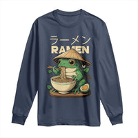 Frog Eating Ramen Long Sleeve Shirt Funny Japanese Food Lover Anime - Wonder Print Shop