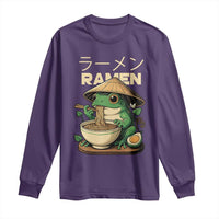 Frog Eating Ramen Long Sleeve Shirt Funny Japanese Food Lover Anime - Wonder Print Shop