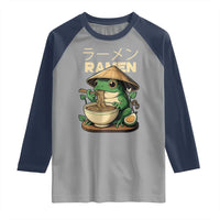 Frog Eating Ramen Raglan Shirt Funny Japanese Food Lover Anime - Wonder Print Shop