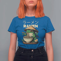 Frog Eating Ramen T Shirt For Women Funny Japanese Food Lover Anime - Wonder Print Shop