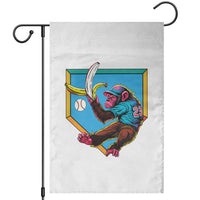 Funny Monkey Playing Baseball With Banana Garden Flag Sport Humor Gift - Wonder Print Shop